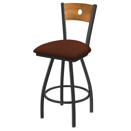 Holland Bar Stool Co 25" Swivel Counter Stool, Pewter Finish, Med Back, Rein Adobe Seat X830